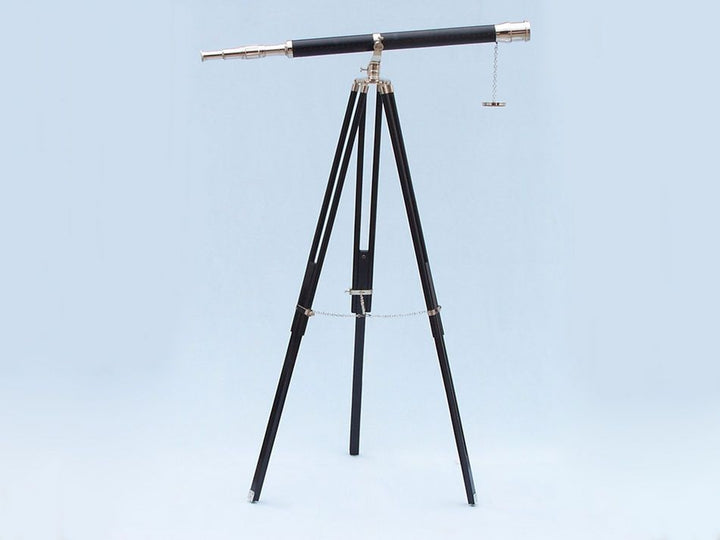 15x Power  65" Chrome/Leather Galileo Standing Telescope