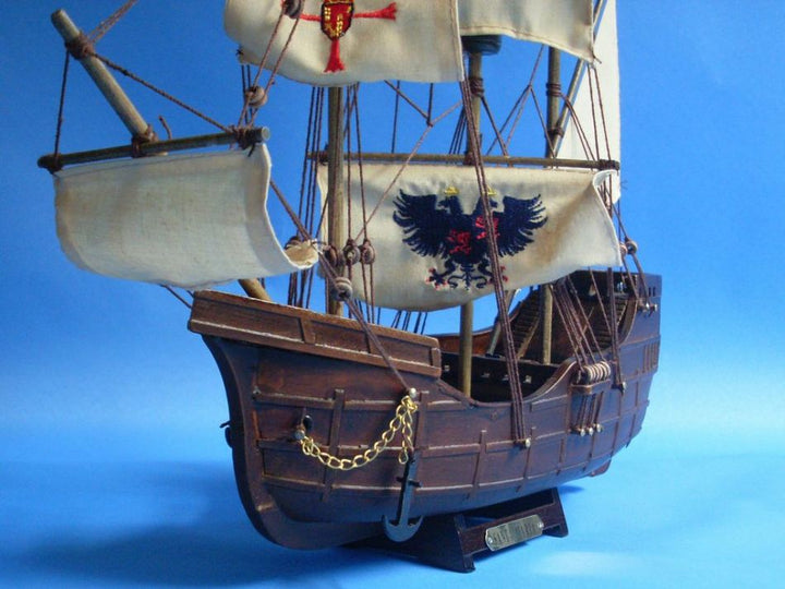 Columbus' Ships Wooden Santa Maria (14"), Nina (12") & Pinta Model (12") Ship Set (1:95 Scale)