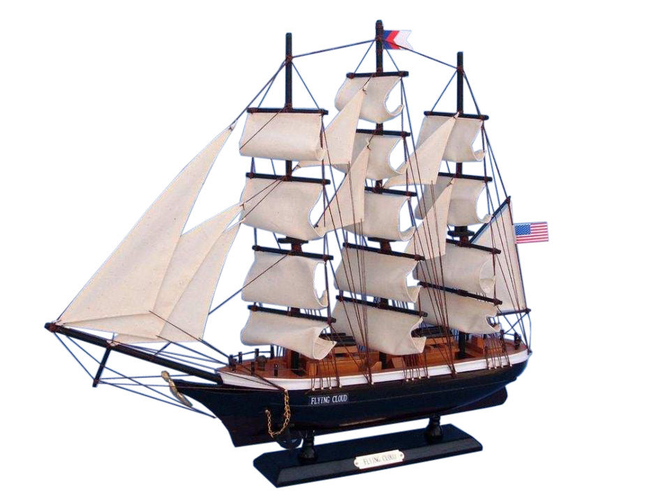 Hand Crafted Wooden Flying Cloud Tall Model Clipper Ship 24"