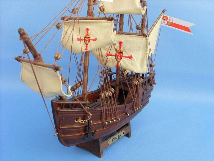 Columbus' Ships Wooden Santa Maria (14"), Nina (12") & Pinta Model (12") Ship Set (1:95 Scale)