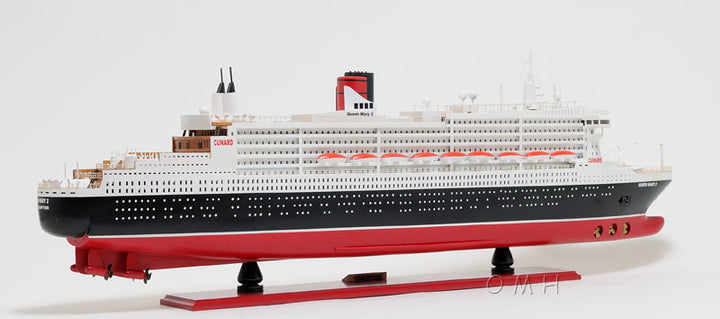 Hand Made Queen Mary II Cruise Ship Model