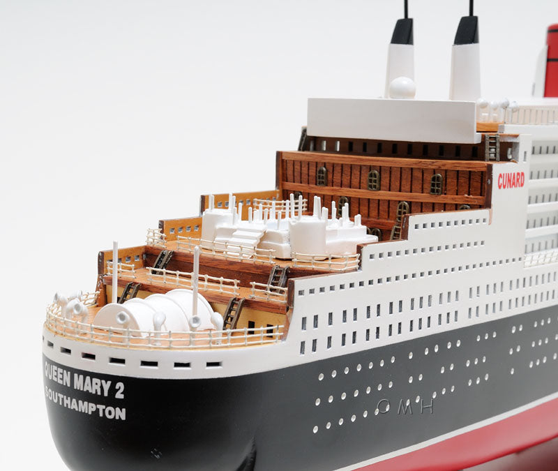 Hand Made Queen Mary II Cruise Ship Model