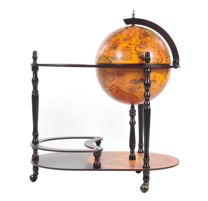 World Globe Bar Cart And Liquor Cabinet