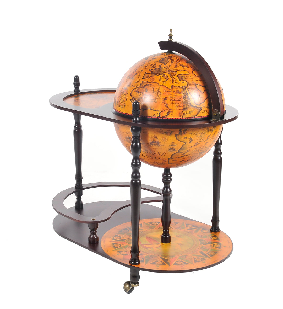 World Globe Bar Cart And Liquor Cabinet