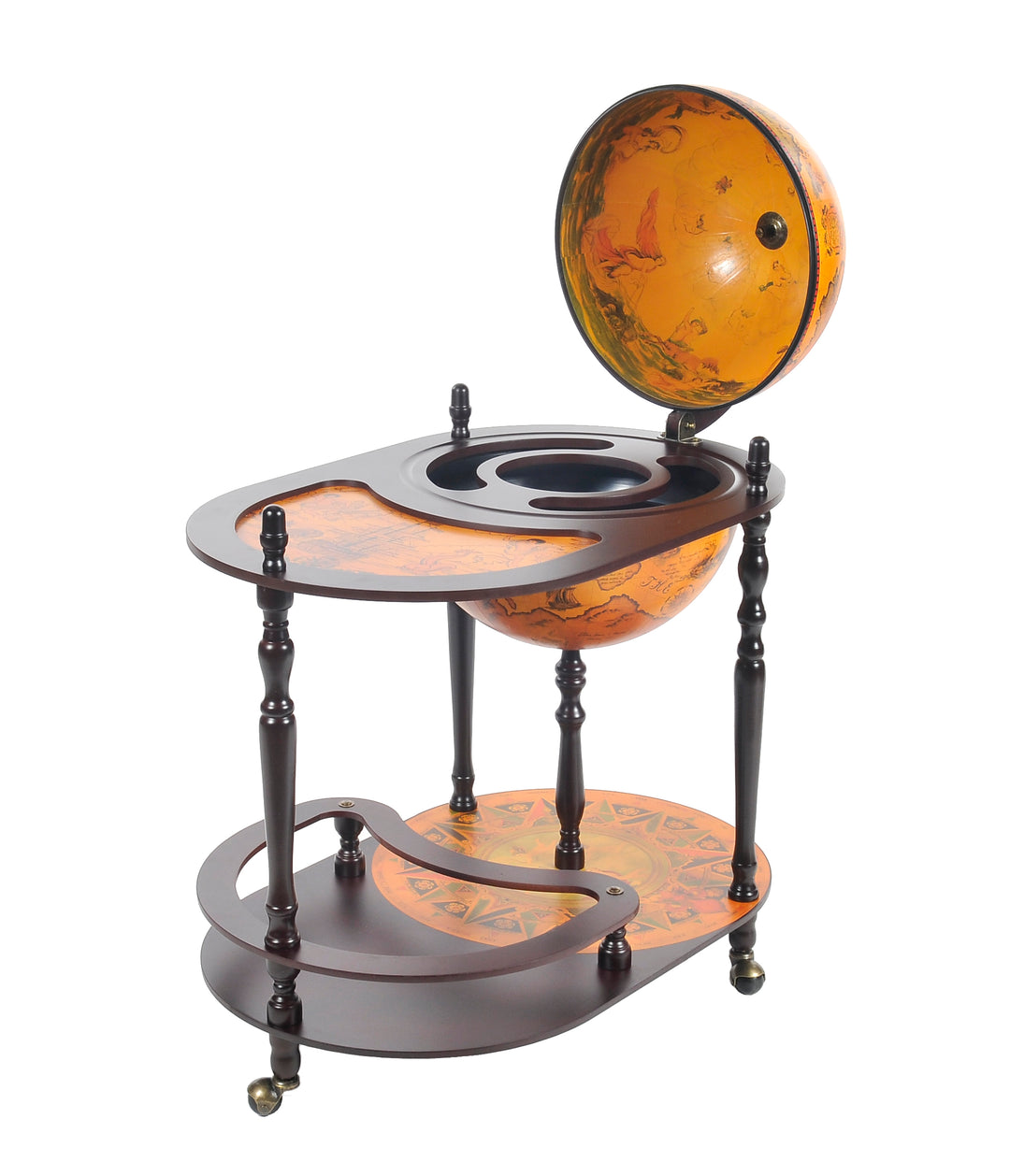 World Globe Bar Cart And Liquor Cabinet