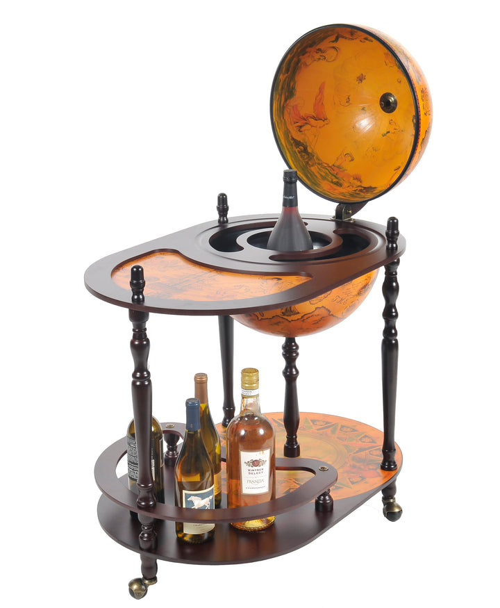 World Globe Bar Cart And Liquor Cabinet