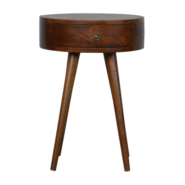 Artisan Furniture Nordic-Style Mango Wood Circular Nightstand IN1298