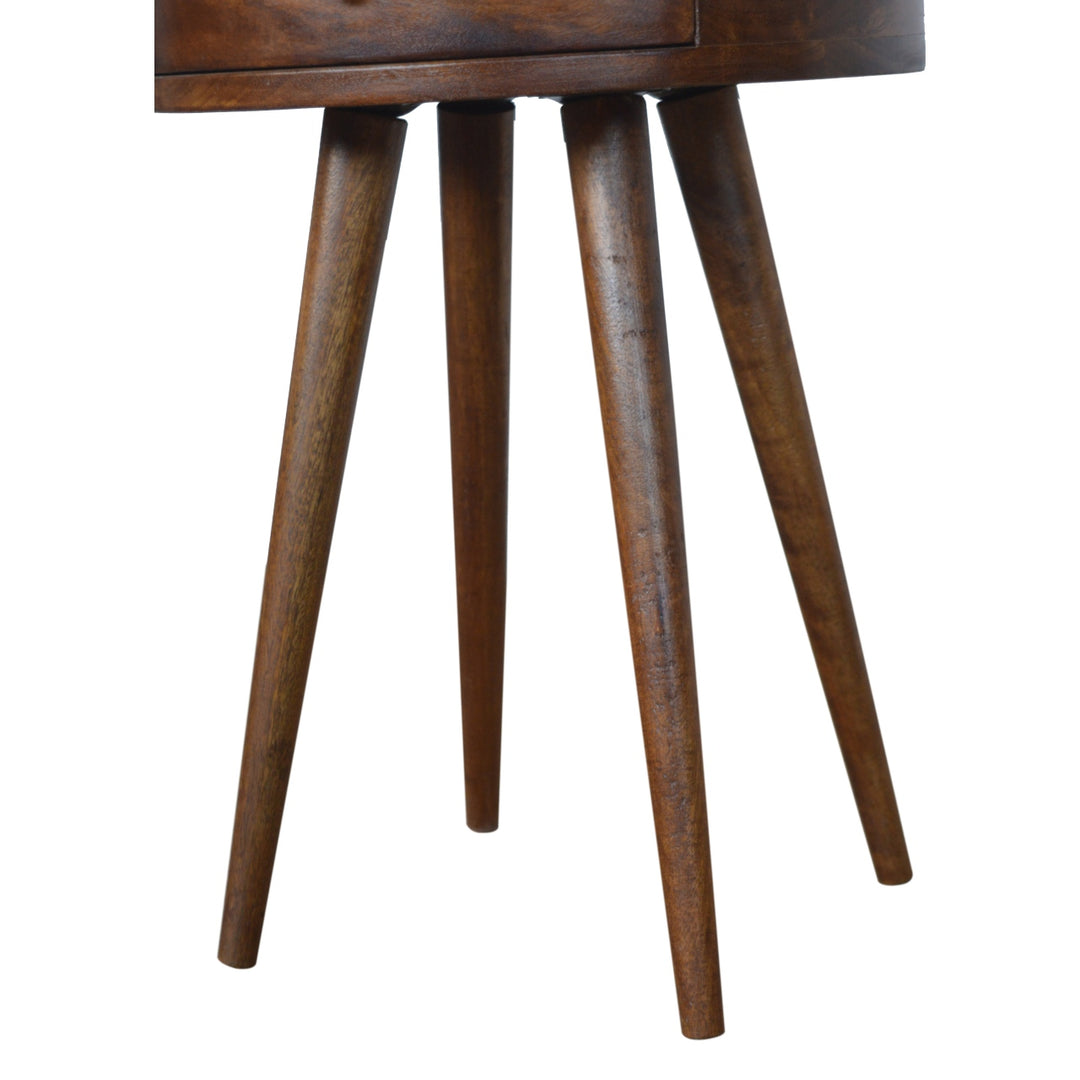 Artisan Furniture Nordic-Style Mango Wood Circular Nightstand IN1298