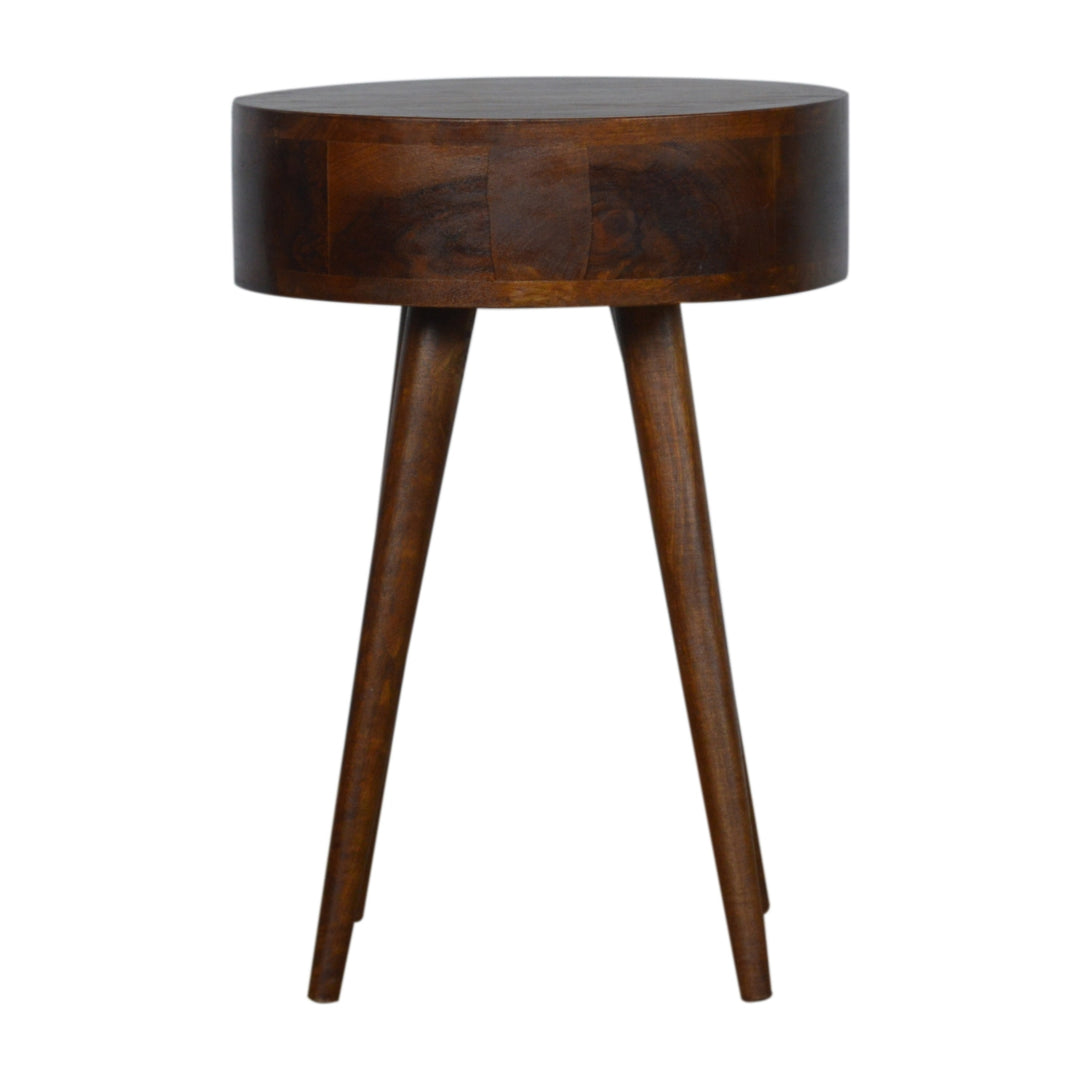 Artisan Furniture Nordic-Style Mango Wood Circular Nightstand IN1298