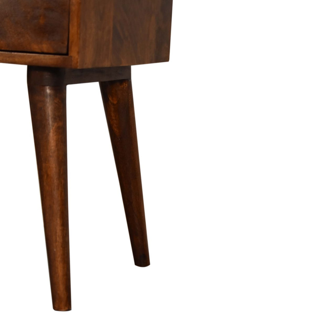 Artisan Furniture Modern Mango Wood Nightstand Chestnut Finish IN1569