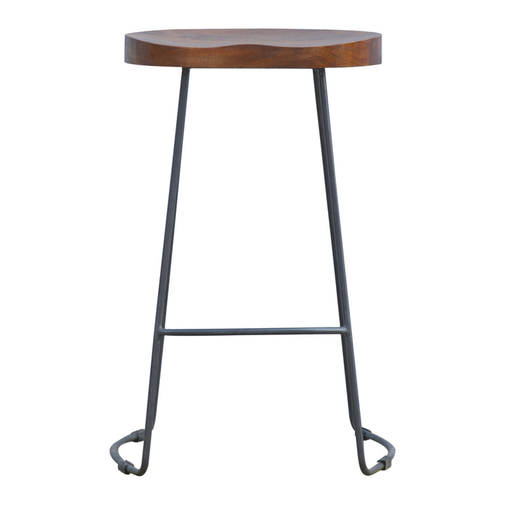 Artisan Furniture Iron Barstool w/ Mango Wood Seat IN2089