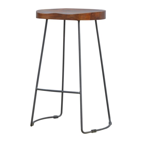 Artisan Furniture Iron Barstool w/ Mango Wood Seat IN2089