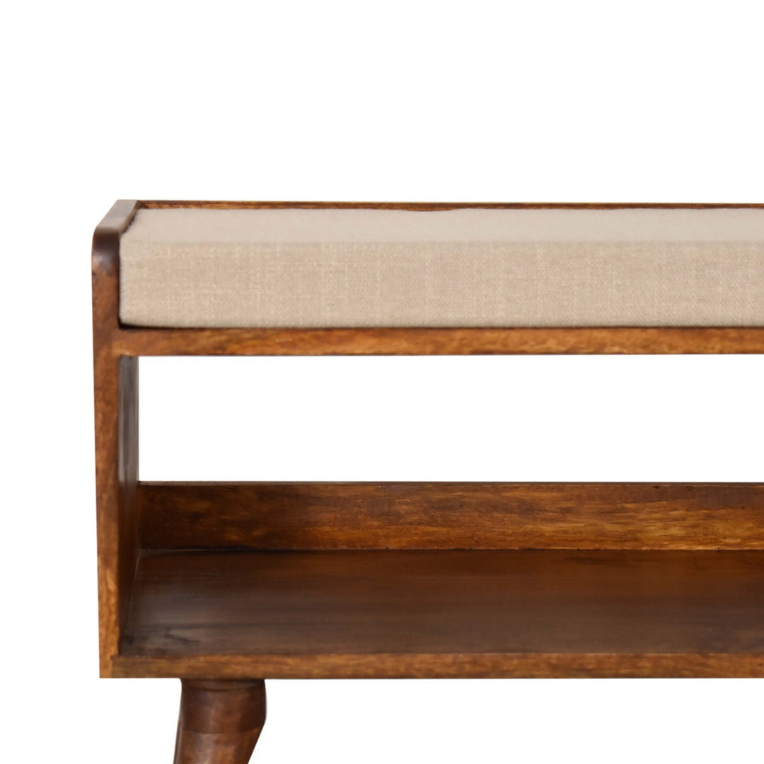 Artisan Furniture Nordic-Style Storage Bench w Chestnut Finish IN2108