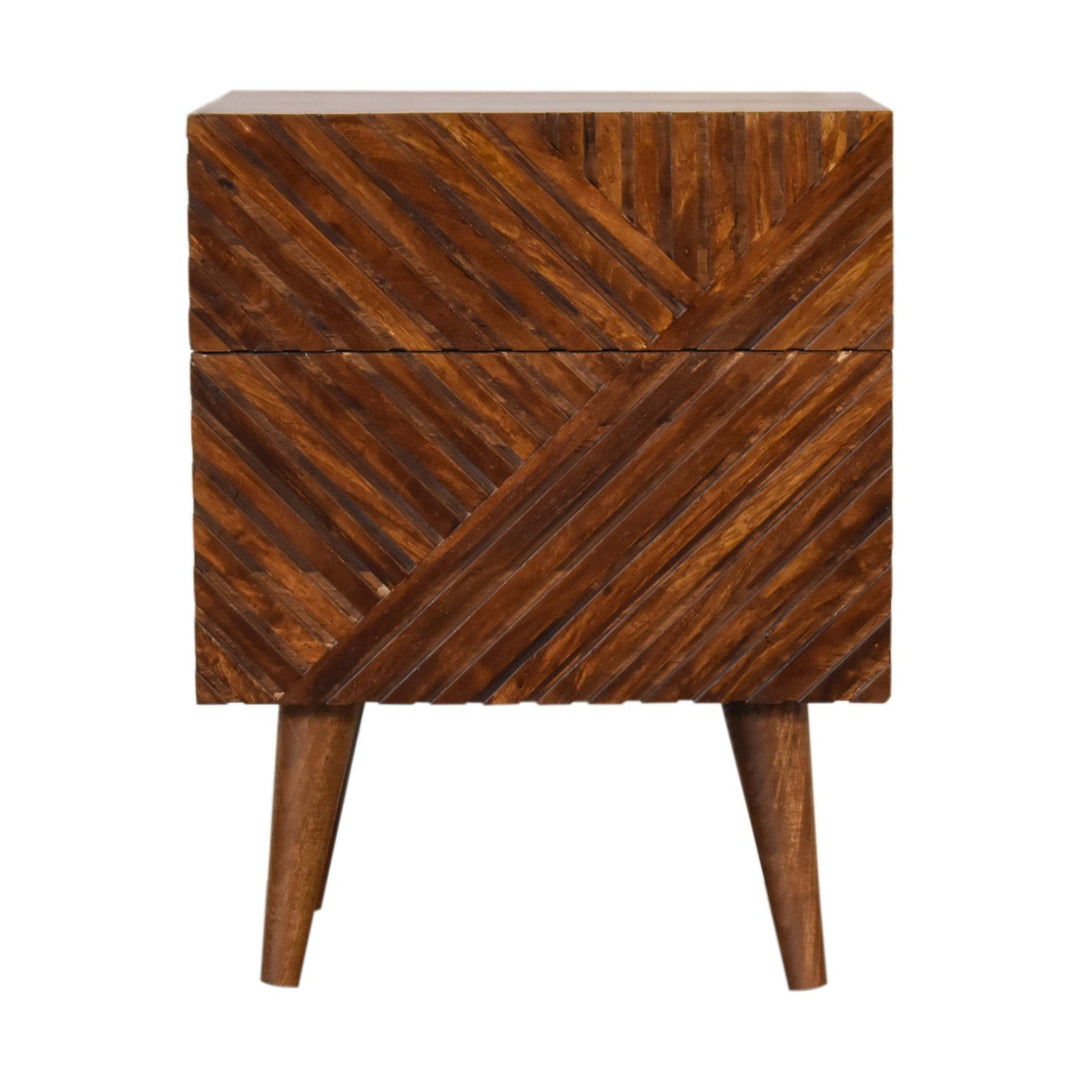 Artisan Furniture Mango Wood Lille 2 Door Chestnut Bedside Drawer