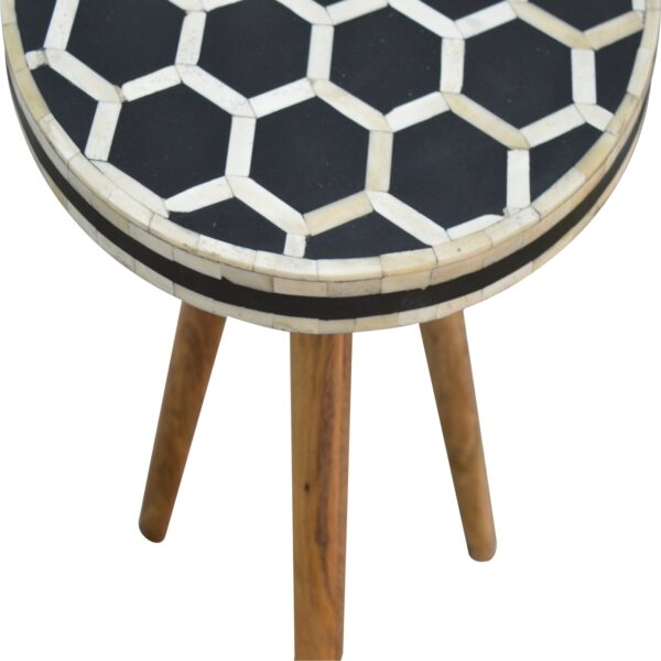 Artisan Furniture Mango Wood Bone Inlay Stool IN263