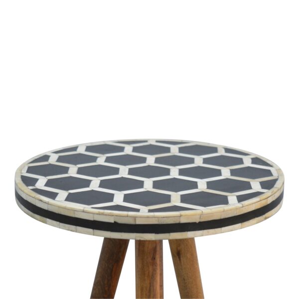 Artisan Furniture Mango Wood Bone Inlay Stool IN263