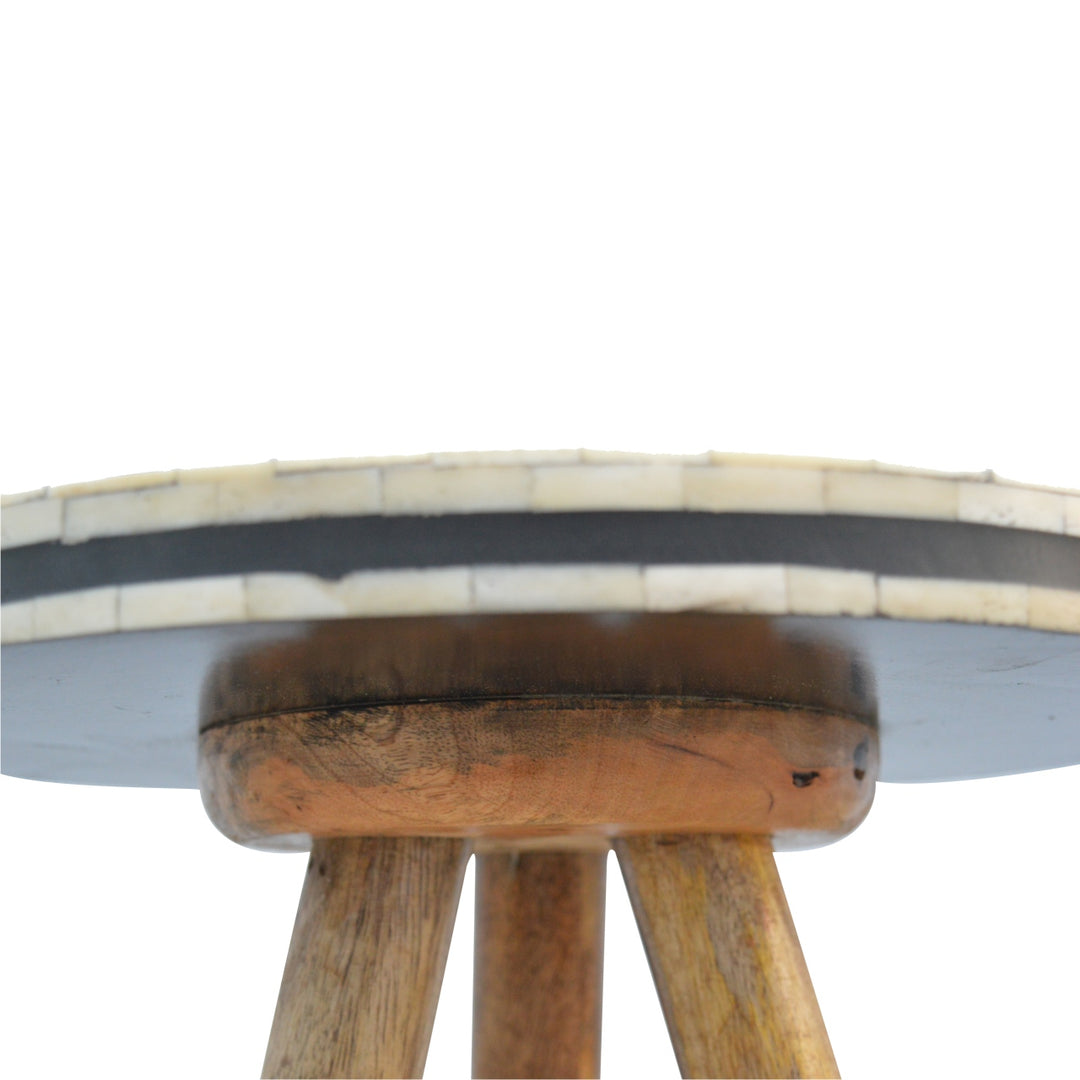 Artisan Furniture Mango Wood Bone Inlay Stool IN263