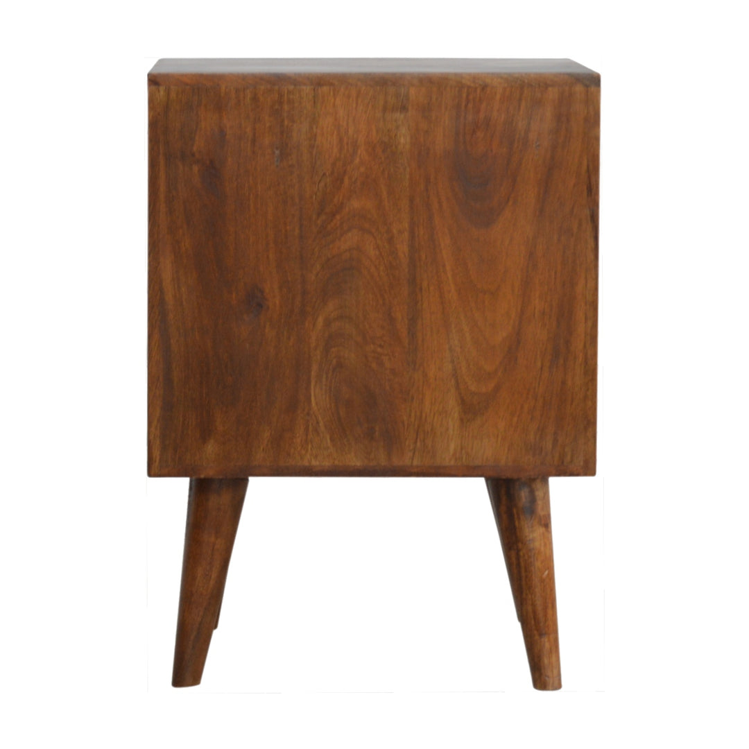 Artisan Furniture Mango Wood Nightstand Drawer Chestnut Finish IN781