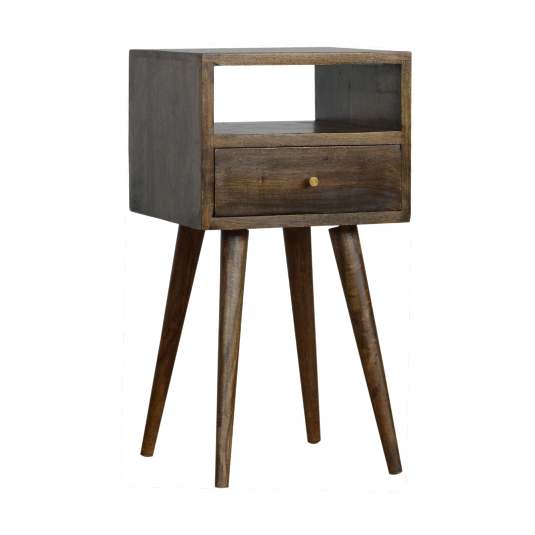 Artisan Furniture Small Mango Wood Bedside Table Grey-Washed IN964