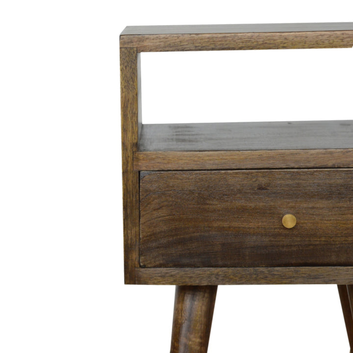 Artisan Furniture Small Mango Wood Bedside Table Grey-Washed IN964