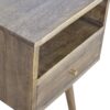 Artisan Furniture Small Mango Wood Bedside Table Grey-Washed IN964