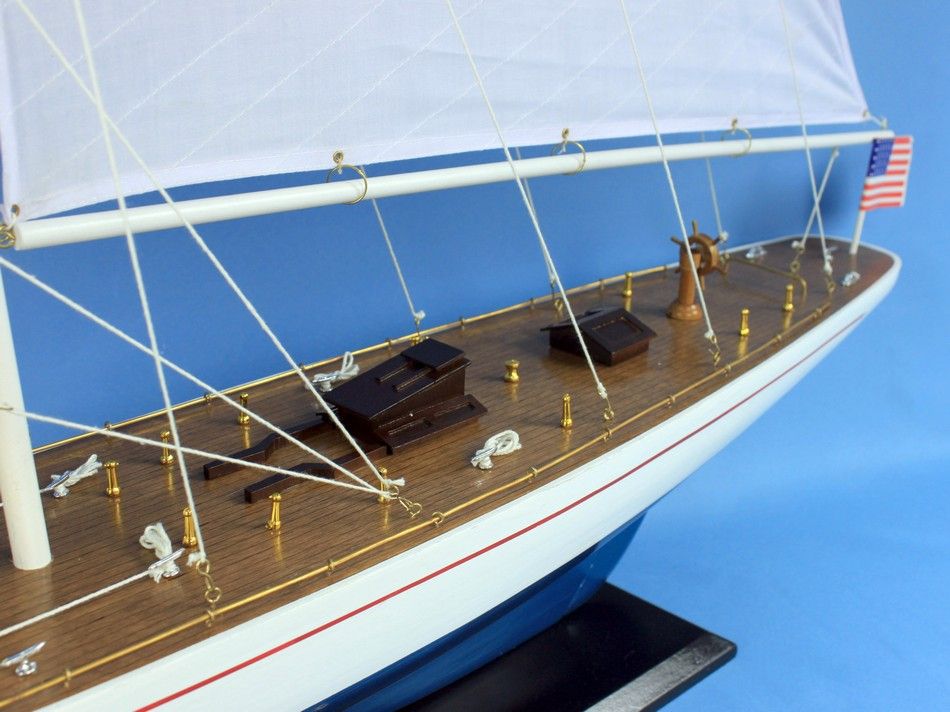 Hand Made Enterprise Wooden Model Sailboat 60"