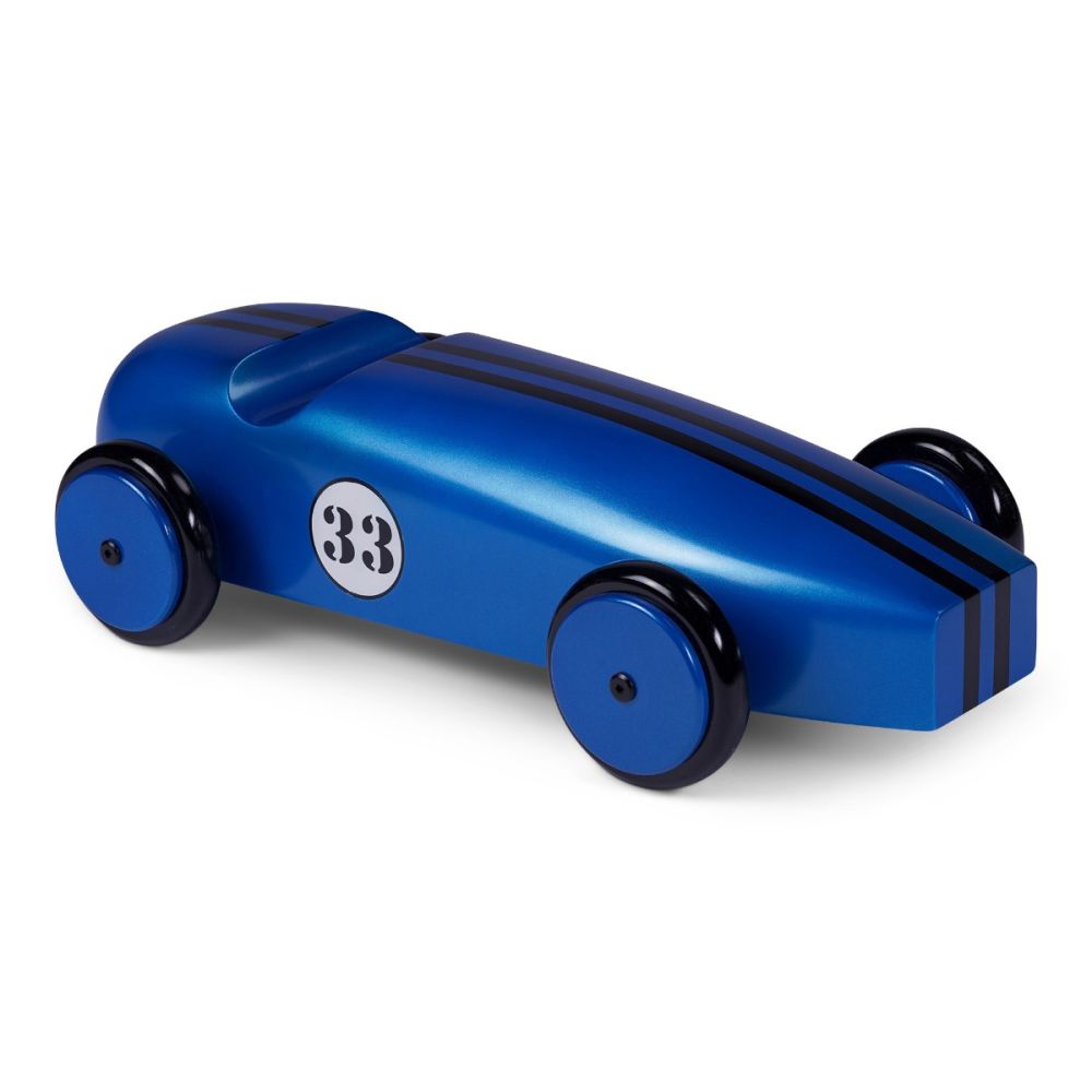 Authentic Models Japanese Metallic Blue Wooden Model Racing Car AR063