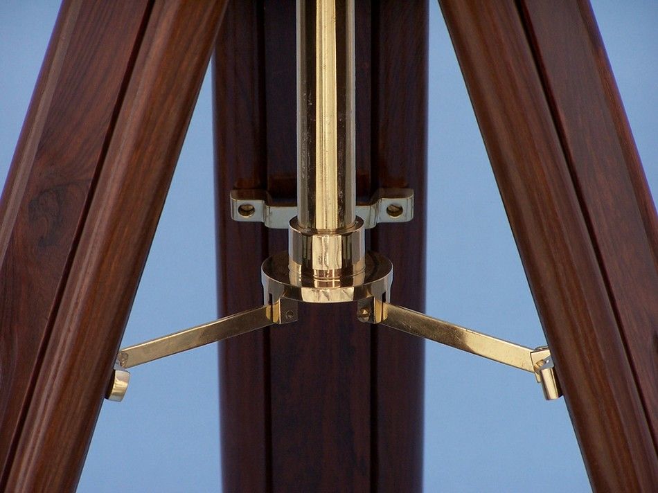 15x Power 62" Brass Standing Galileo Telescope