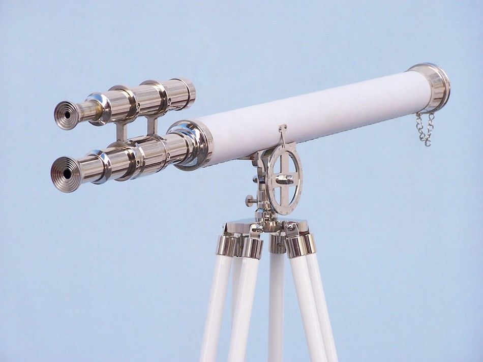 15x Power 64" Griffith Astro White Leather/Chrome Telescope