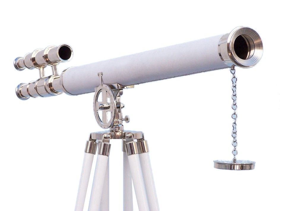 15x Power 64" Griffith Astro White Leather/Chrome Telescope