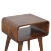 Open Mango Wood Bedside Table Chestnut Finish