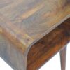 Open Mango Wood Bedside Table Chestnut Finish