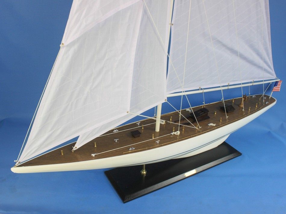 Wooden Intrepid Wooden Model Sailboat 60"