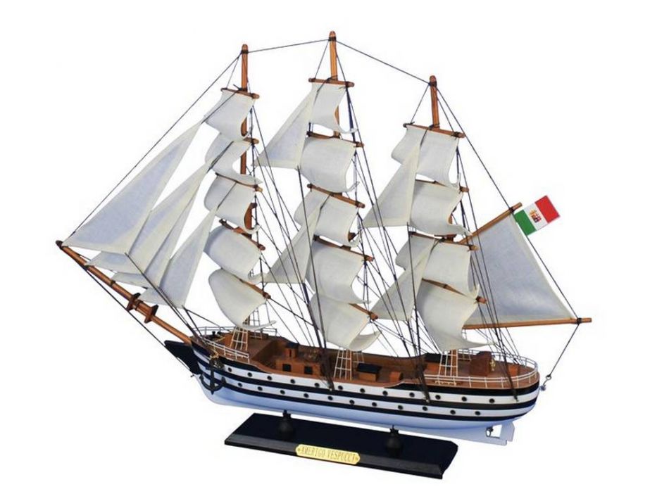 Hand Made Amerigo Vespucci Wooden Ship Model 24" (1:122 Scale)