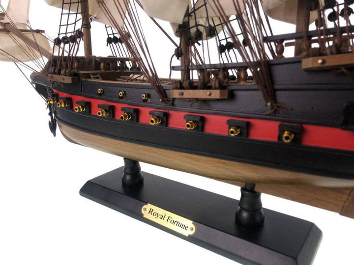 Limited Edition Black Bart's Royal Fortune White Sails Model Ship 26"