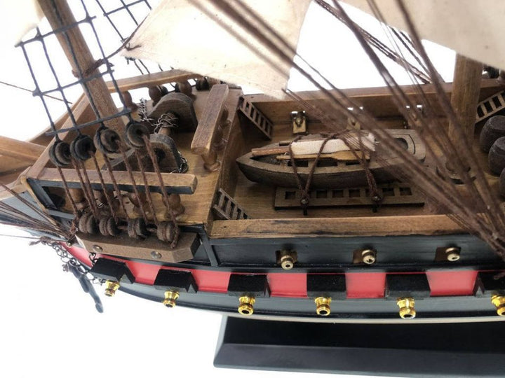 Limited Edition Black Bart's Royal Fortune White Sails Model Ship 26"