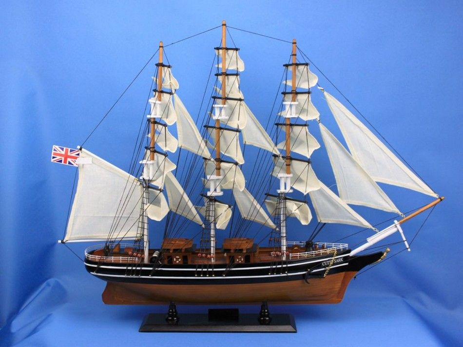 Wooden Cutty Sark Tall Model Clipper Ship 30"