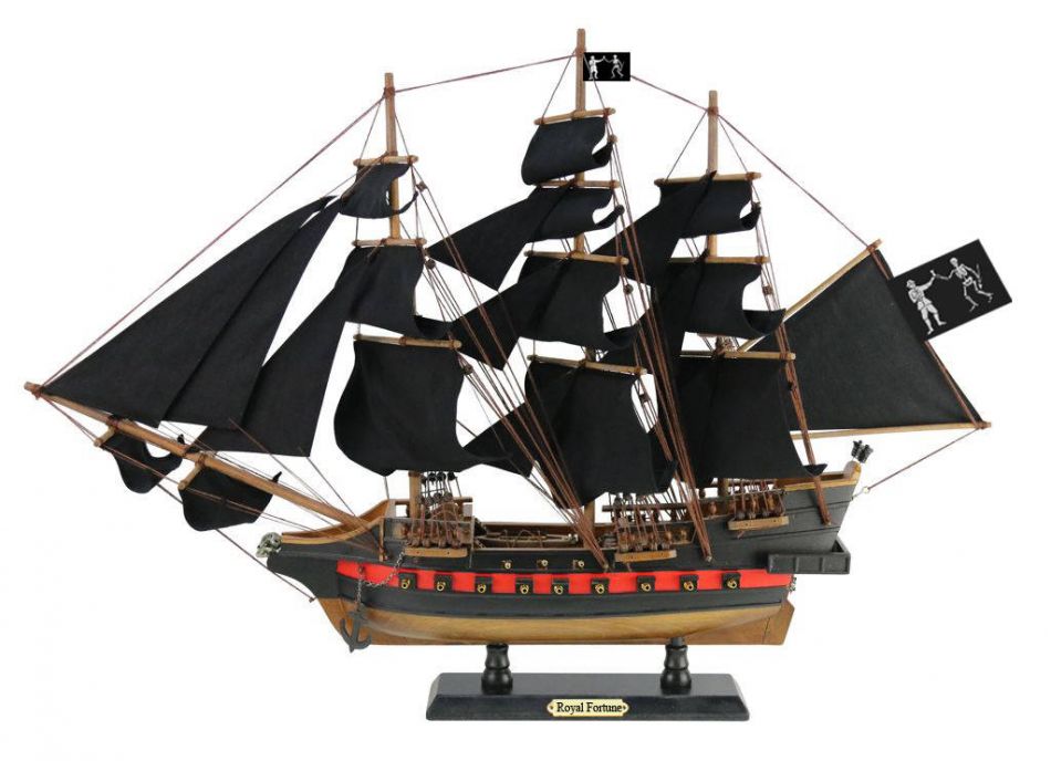 Limited Edition Black Bart's Royal Fortune Black Sails Model Ship 26"