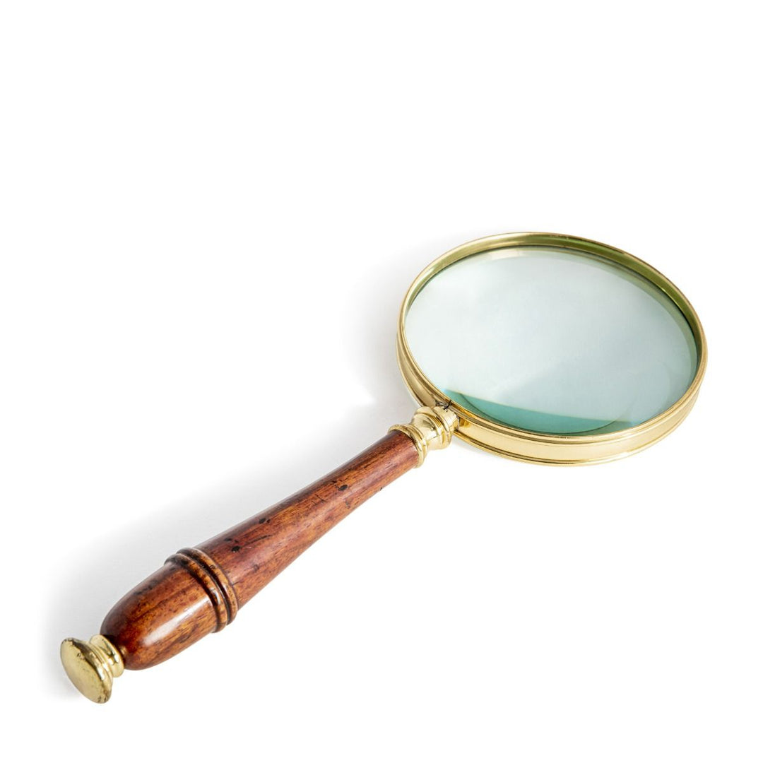 3x Turned Wood Magnifying Glass, Brass Finial