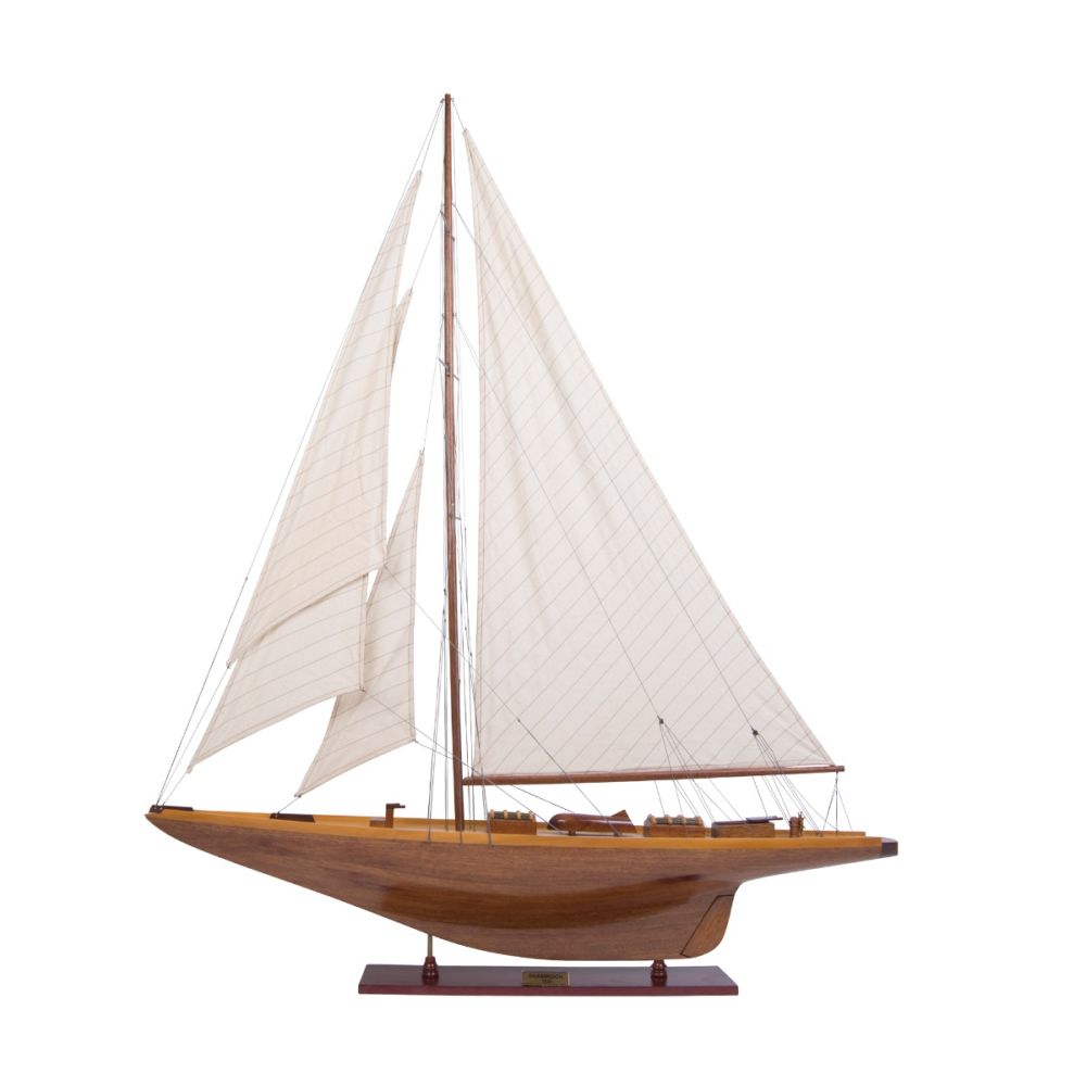 Authentic Models Wooden 1898 Shamrock Yacht Model Boat AS157