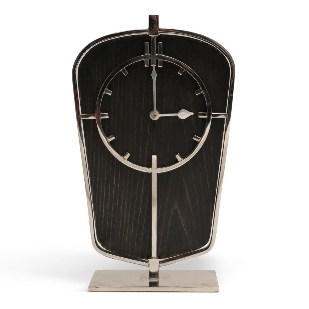 Art Deco Desk Clock, Silver